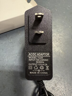 2 Packs AC/DC ADAPTOR MODEL: 1220 INPUT: 100-240VAC 50/60Hz OUTPUT: 12V-2A