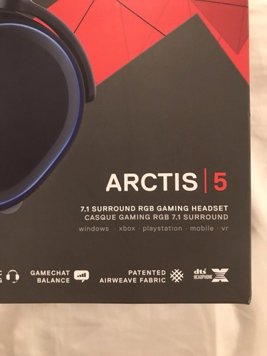 SteelSeries Arctis 5 Gaming Headset w RGB Illumination and DTS Headphones