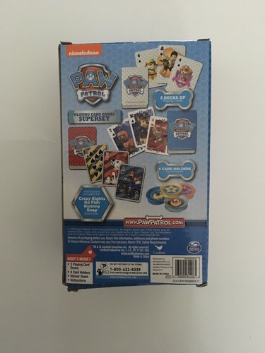Paw Patrol Playing Card Games Superset 3 Decks Of Jumbo Cards Age 4+ 2-4 Players
