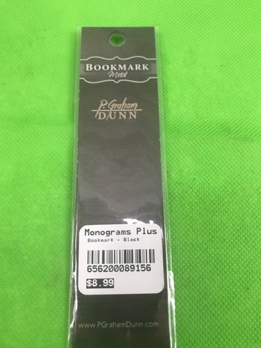 Metal Bookmark P Graham Dunn Black With Silver Ribbon New With Tag