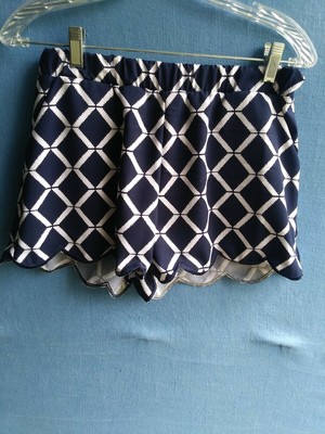 Mine Women's Size Medium M Blue Diamond Short Stretchy Shorts M1
