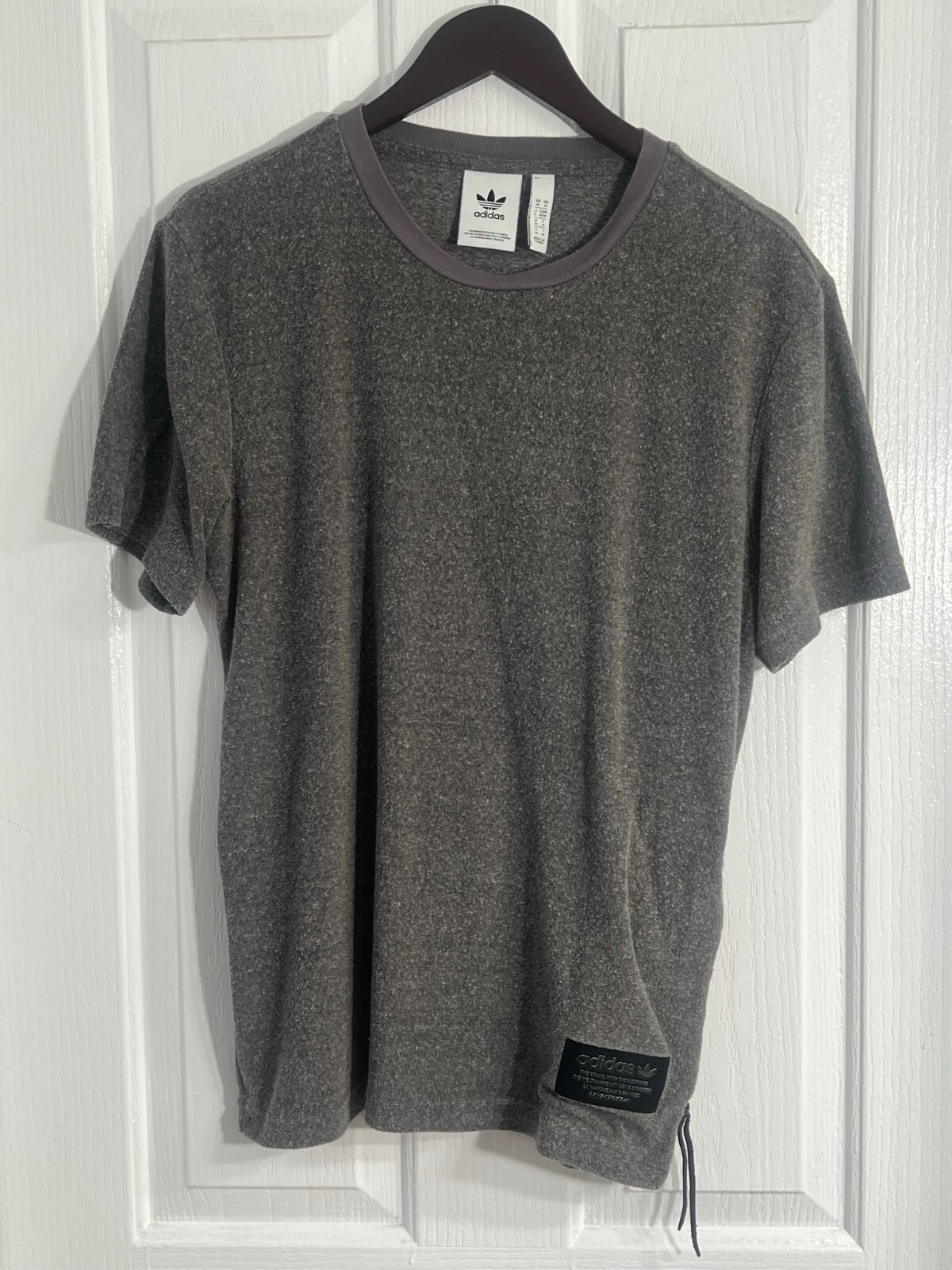 ● ADIDAS ● Short Sleeve Terry Tee ★25SS Adidas Mens Graphic T Shirt Short Sleeves Crew Neck Heather
