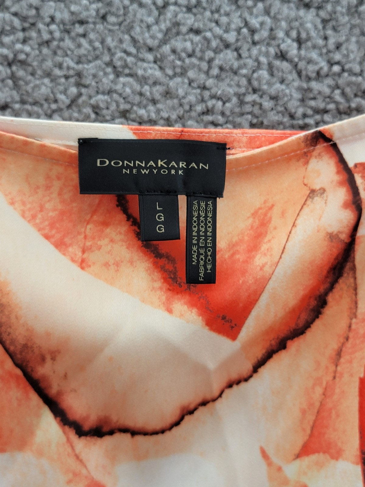 Donna Karan New York Printed Square-Neck Tank Top Women's L Terracotta Pullover - Picture 8 of 14