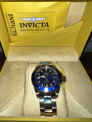 Invicta  Blue Dial Two Tone Stainless Steel Wrist Watch for Men