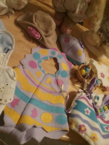 Lot of 3 Muffy Vanderbear Fully Dressed Plus 2 Easter Outfits & other Misc Cloth