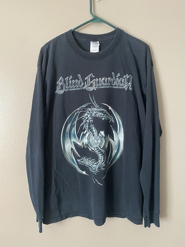 希少 BLIND GUARDIAN ヴィンテージ バンドロングTシャツ 当時物 VTG Blind Guardian Dragon US Tour Long Sleeve T-Shirt Men's Size