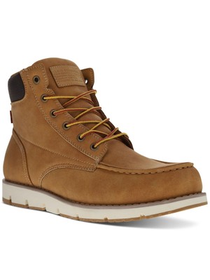 LEVIS Mens Brown Pull Tab Removable Insole Dean Round Toe Wedge Boots Shoes 13