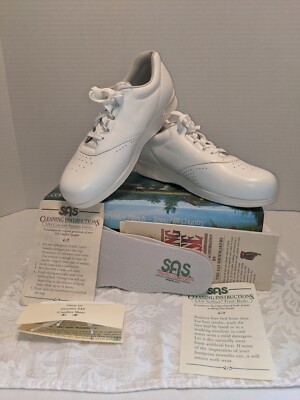 SAS Free Time White Women's Comfort Shoes w/Insoles Size 8.5M