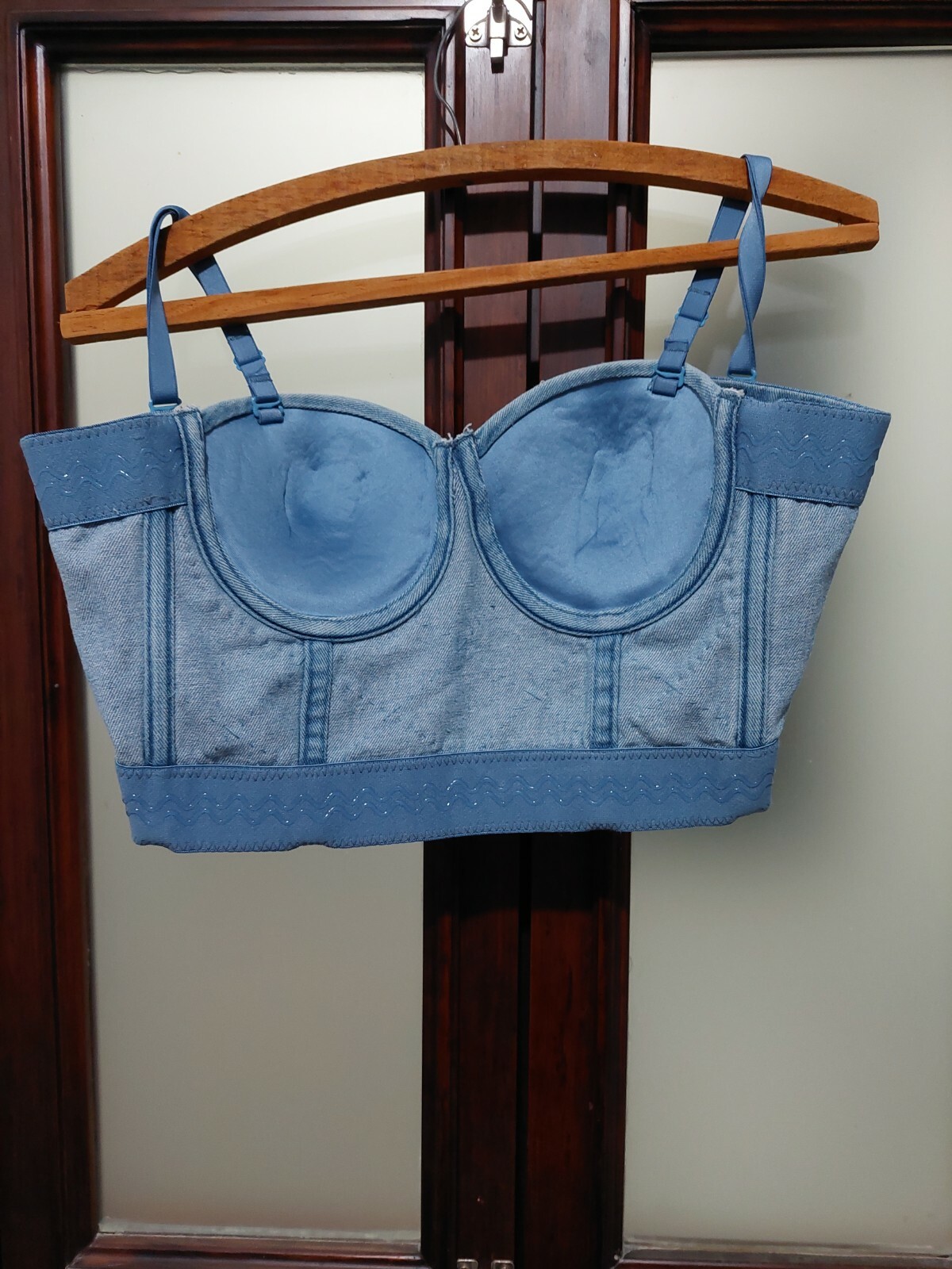 Cosmic Energy Rhinestone Denim Bustier 