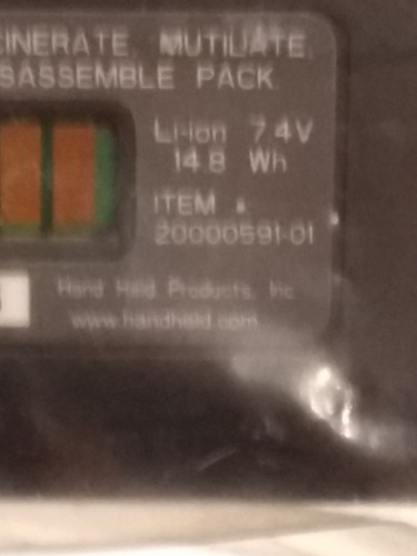 Hand Held Products 20000591-01 Fits Dolphin 9500 Scanner Battery