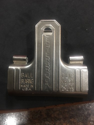 Vintage Esterbrook Advertising Ball Bearing Binder Clip No. 30 Office Tool