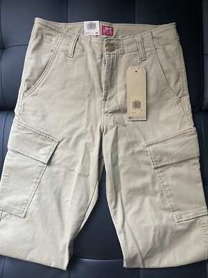 Levi's XX Cargo Taper Stretch Pants Tan Gold Mens size 28x30 New $69.50 Msrp