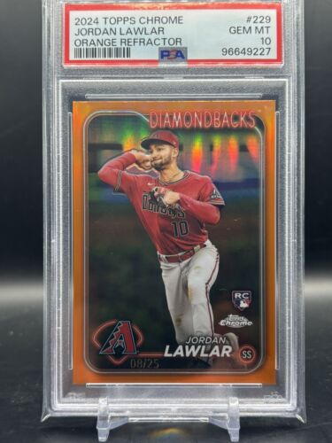 PSA 10 2024 Topps Chrome Jordan Lawlar True Orange Refractor PSA 10 2024 Topps Chrome Jordan Lawlar True Orange Refractor