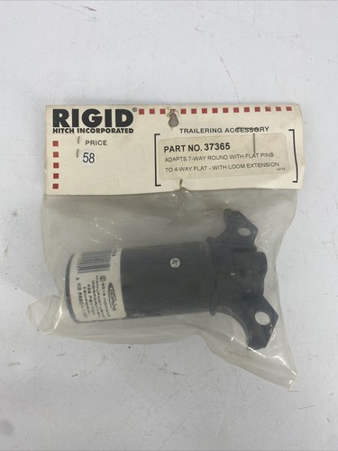 RIGID Trailering Accessory 37365  7-Way Round Flat Pins to 4-Way Flat Loom Ext