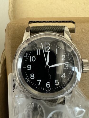 Pre-owned Elgin Military Watch M.r.m.w. Montre Roroi Type A-11 Black Men's Watch W/case