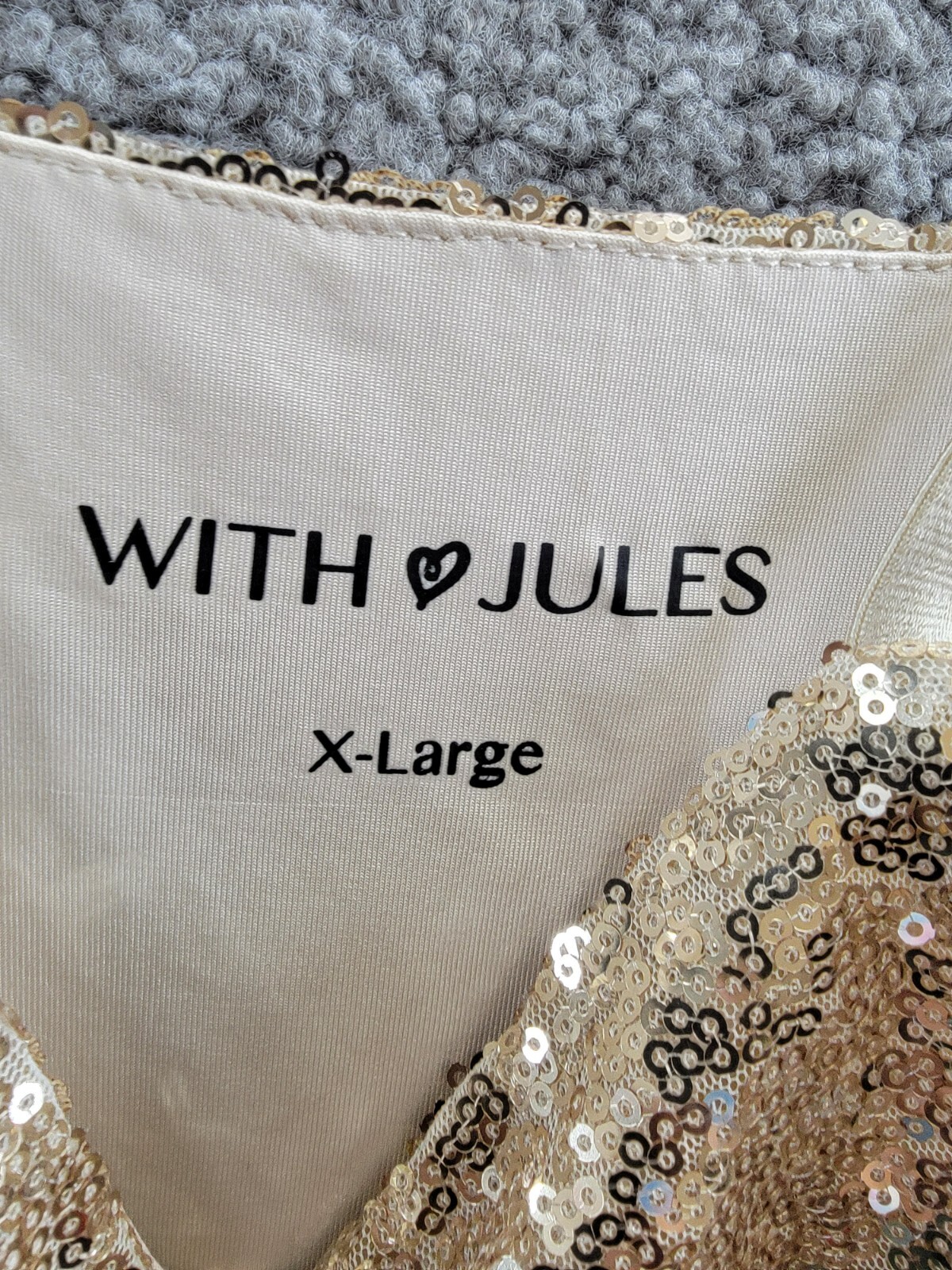 With Jules Sleeveless Sequin Bodycon Dress Big Girls XL Gold Round Neck Pullover - Picture 8 of 15