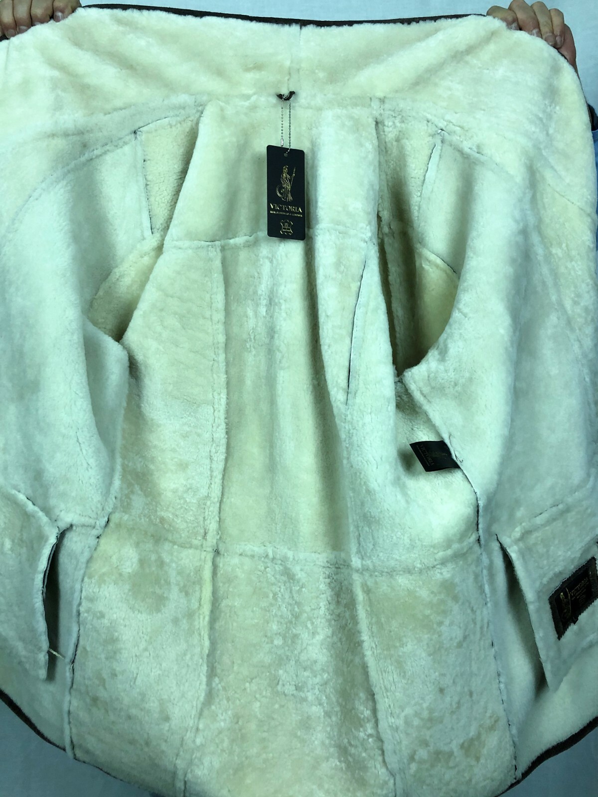 VICTORIA ECHT 100% SCHAFSFELL SHEARLING LEDER HERREN MANTEL TRENCH JACKE S-2XL, ESPRESSO