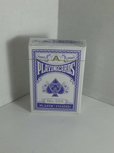 No. 555 Plastic Coated Playing Cards Blue | eBay
