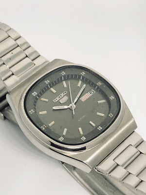 vintage seiko 5 7009 4040 gray 24 hour dial automatic day date watch men s 186294583602