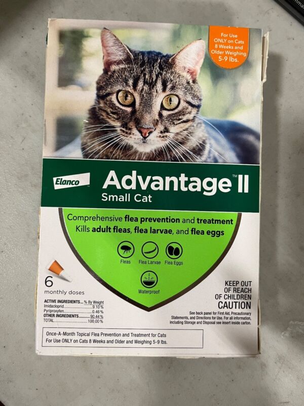 Advantage Ii Vet-Recommended Flea Prevention For Small Cats 5-9 Lbs, 6 Packs