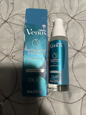 Gillette Venus Facial Hair & Skin Hydration Serum Hyaluronic Acid 1.5 Oz