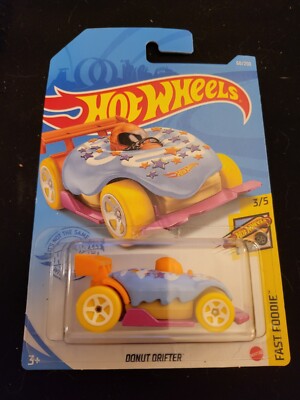 2020 Hot Wheels #60 FAST FOODIE 3/5 DONUT DRIFTER Light Blue Near Mint WORLDWIDE