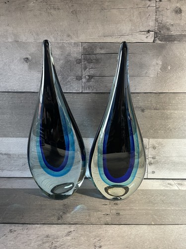 Murano Style Glass Triple Tear Drop Sculpture 11.5” Tall | eBay
