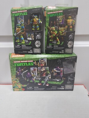 Mega Bloks Teenage Mutant Ninja Turtles Bebop Villain, Leonardo,  Michelangelo 
