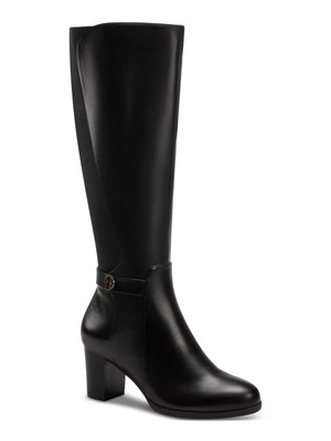 Женские черные ботинки для верховой езды Mia Leather с ремешком и пряжкой от GIANI BERNINI длиной 6,5 М