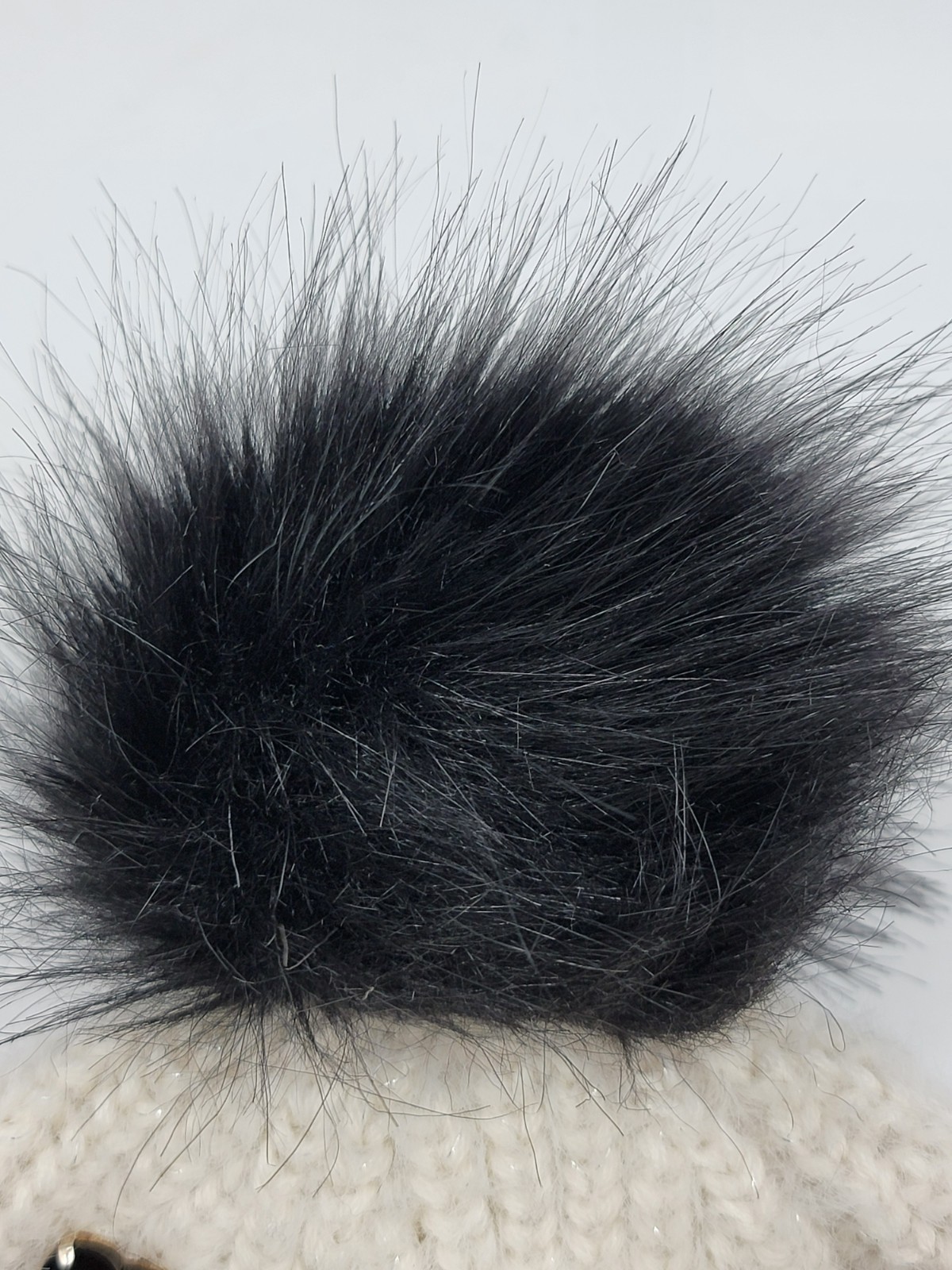 Jocelyn Faux Alpaca Crystal Embellished Hat Women's One Size Ivory Pom Pom Top - Picture 5 of 11