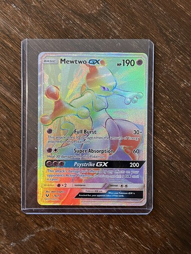 Pokemon Card - Mewtwo GX Rainbow Rare Shining Legends 76/73