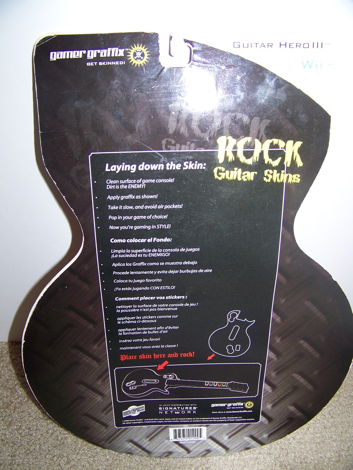 Wii Guitar Hero III Rock Star Guitar Skin SLASH New