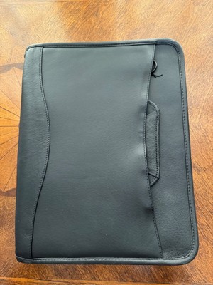 Padfolio Business Leather Portfolio Zippered Notebook Binder Office Organizer