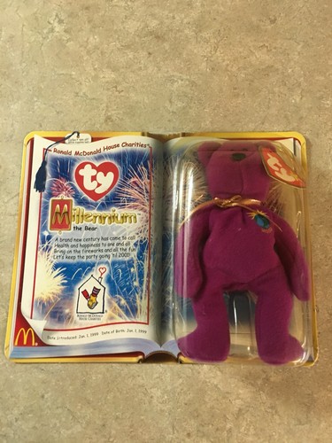 Rare!!! McDonalds Millenium Bear Misspelled Millenium & Rare Package Error!