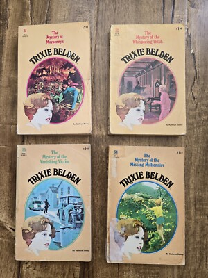 VTG 70-80's Trixie Belden Lot of 4 Mystery Books PB Oval Covers Series #31-#34