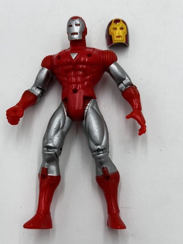 Vintage 1995 Marvel Hologram Armor Iron Man Action Figure Red Silver Toy Biz 90s