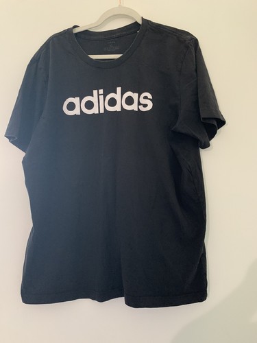 Adidas Shirt Men's XL Short Sleeve Black Tee Spell Out
