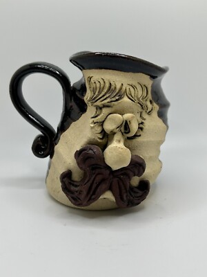 Tiegland Bradford Funny Melting Face Figural Pottery Mug Cup