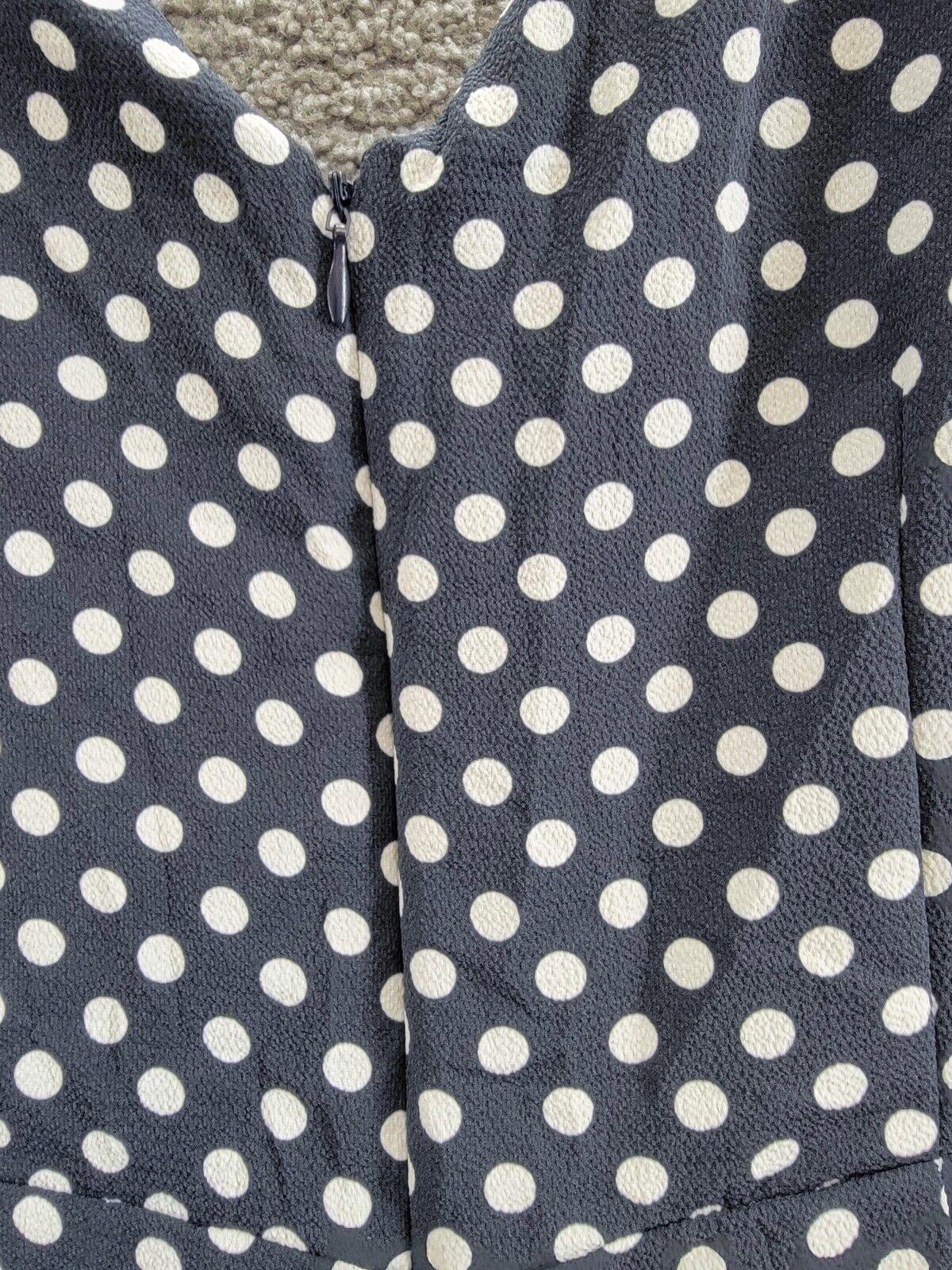 London Times Plus Polka-Dot Crepe Jumpsuit Women's 16W Navy/White Surplice Neck - Picture 13 of 17