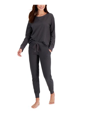 JENNI INTIMATES Intimates Gray Pocketed Cuffed Sleep Pants L