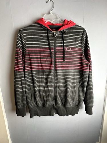 90s 00s ocean pacific ジップパーカー usa y2k Ocean Pacific Hoodie Y2k OP Mens Red Black Striped Zip Up