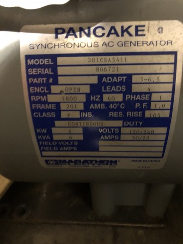 Marathon Electric Generator 201CSA5411 Pancake BRAND NEW