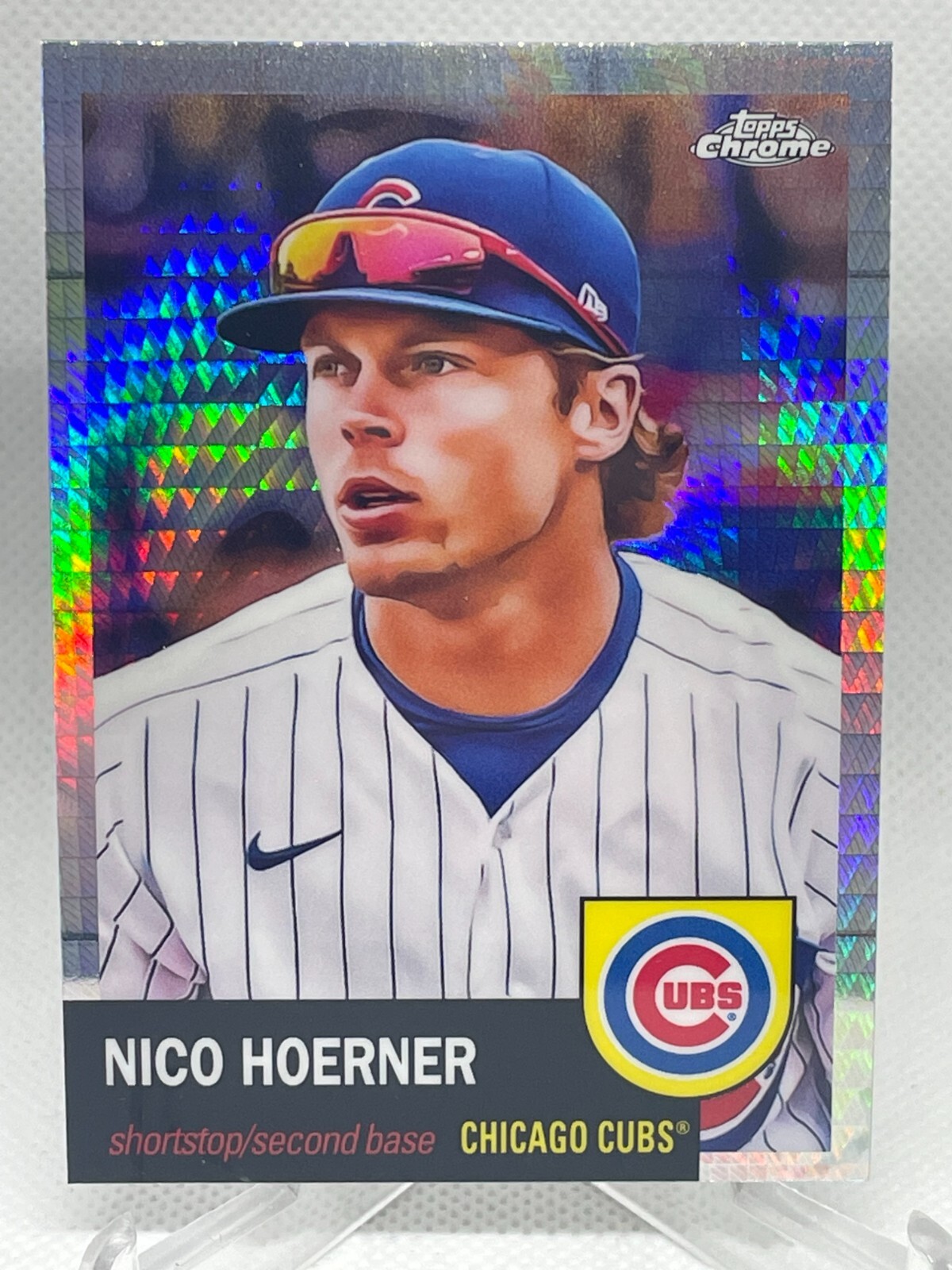 Nico Hoerner 2022 Topps Chrome Platinum Anniversary Prism