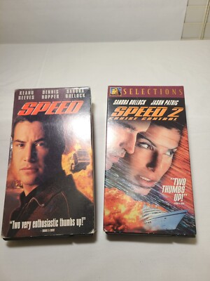VHS 2 Tape Lot Speed and Speed 2 Cruise Control Keanu Reeves Sandra Bullock