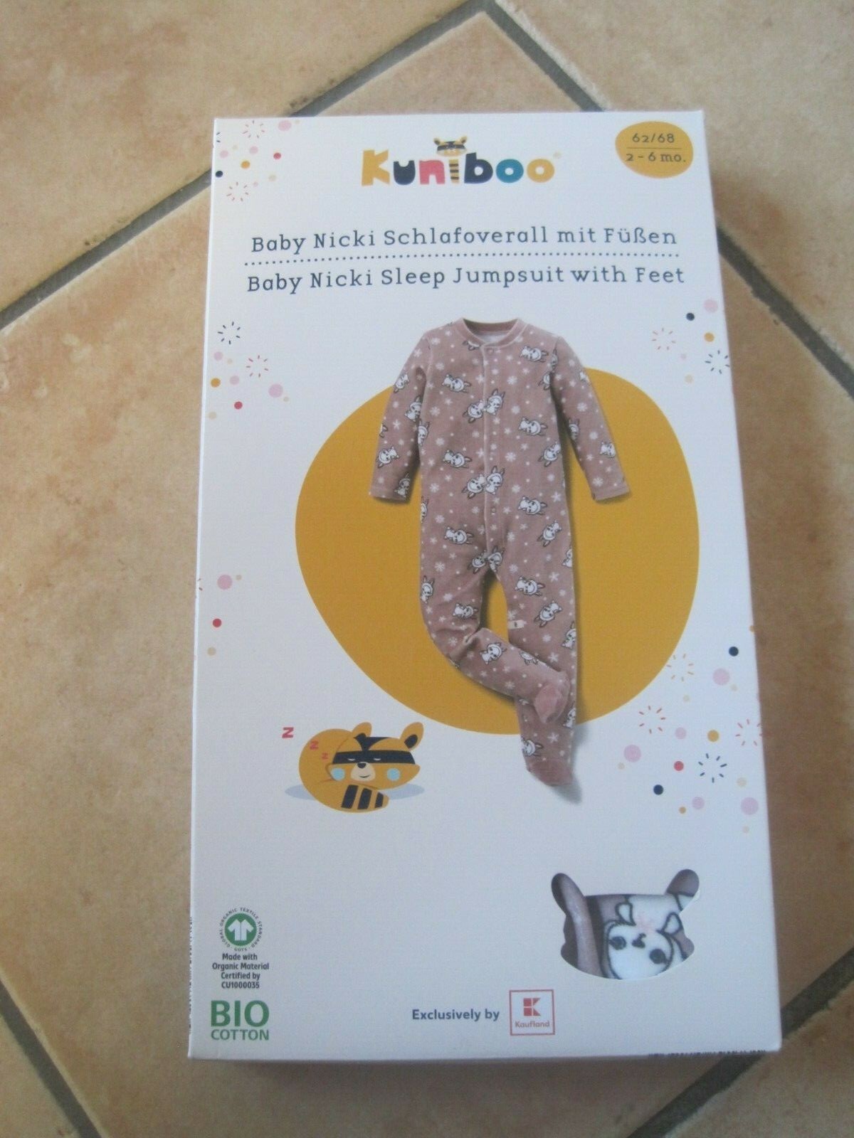 Baby Nicki Schlafoverall mit Füßen von Kuniboo. Größe 6268. Neu und ovp.
