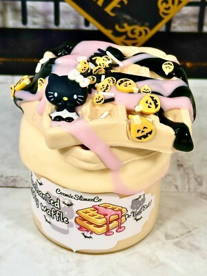 Enchanted Kitty waffle Thick and Glossy Slime~DIY Clay~Halloween Fall Slime~ASMR