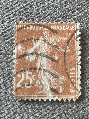 FRENCH POSTAGE - SOWER 25c POSTES FRANCE 1927 STAMP Actual