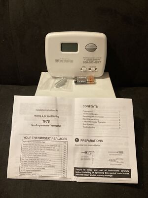 Four Seasons Heat/Cool Digital Thermostat 1F78 Emerson, White-Rodgers Equivalent