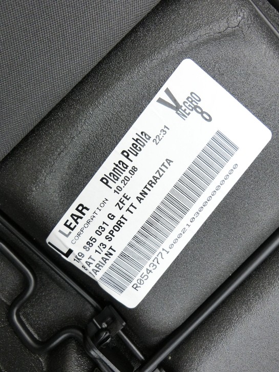 VW Golf 1K Variant 07-09 Kombi Sitzpolster Links f. Rücksitzbank Hinten Anthrazit VW Golf 1K Variant 07-09... Vorschau 5