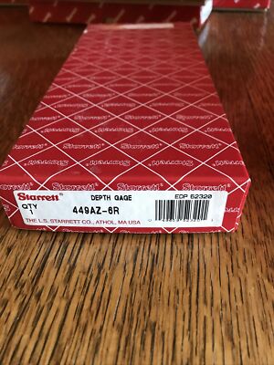 0-6'' DEPTH MICROMETER 2-1/2'' BASE .001'' 52320 USA STARRETT 449AZ-6R